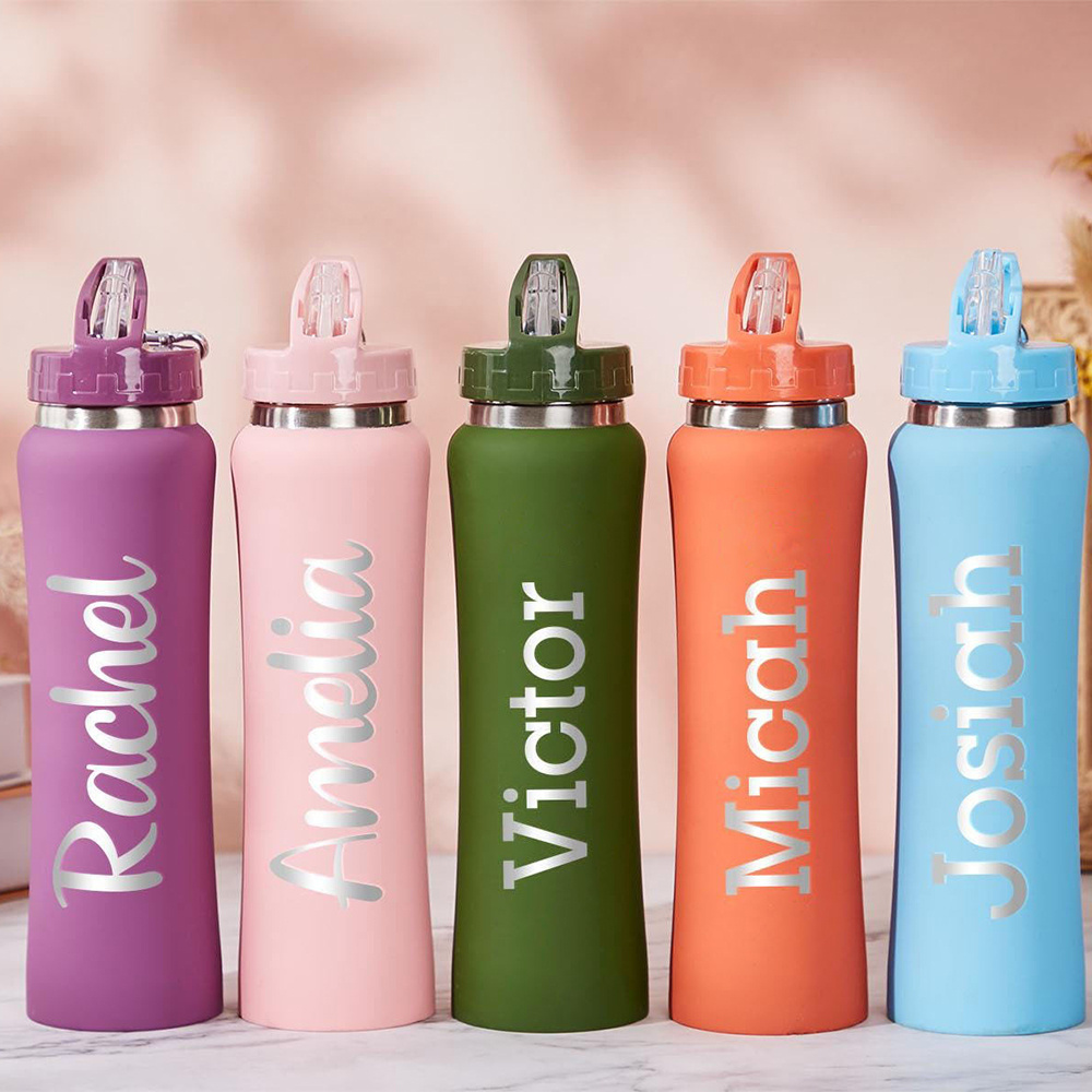 Sports Water Bottle Insulated - Kişiye Özel İsimli Paslanmaz Çelik Pipetli