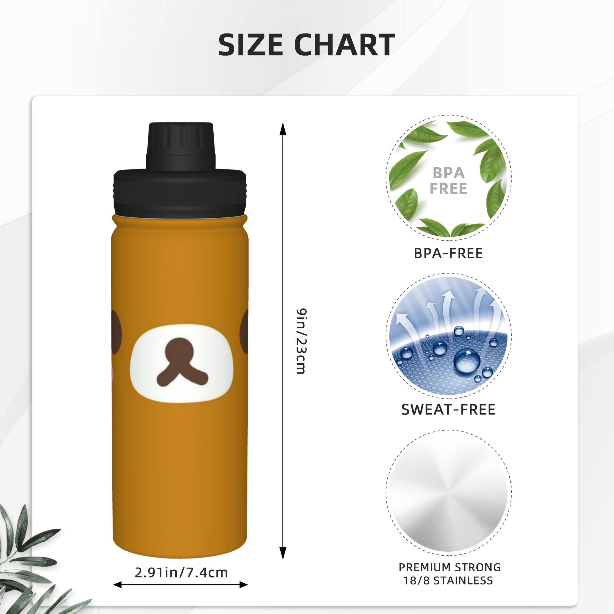 Çizgi Film Ayı Rilakkuma 18OZ  - Sports Water Bottle Insulated incelemesi ve fiyatı