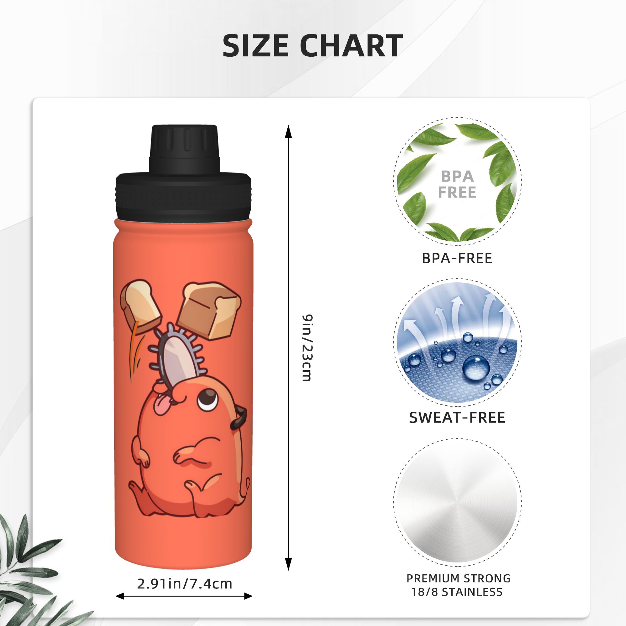 Chainsawmans Anime 18OZ Spor T - Sports Water Bottle Insulated incelemesi ve fiyatı