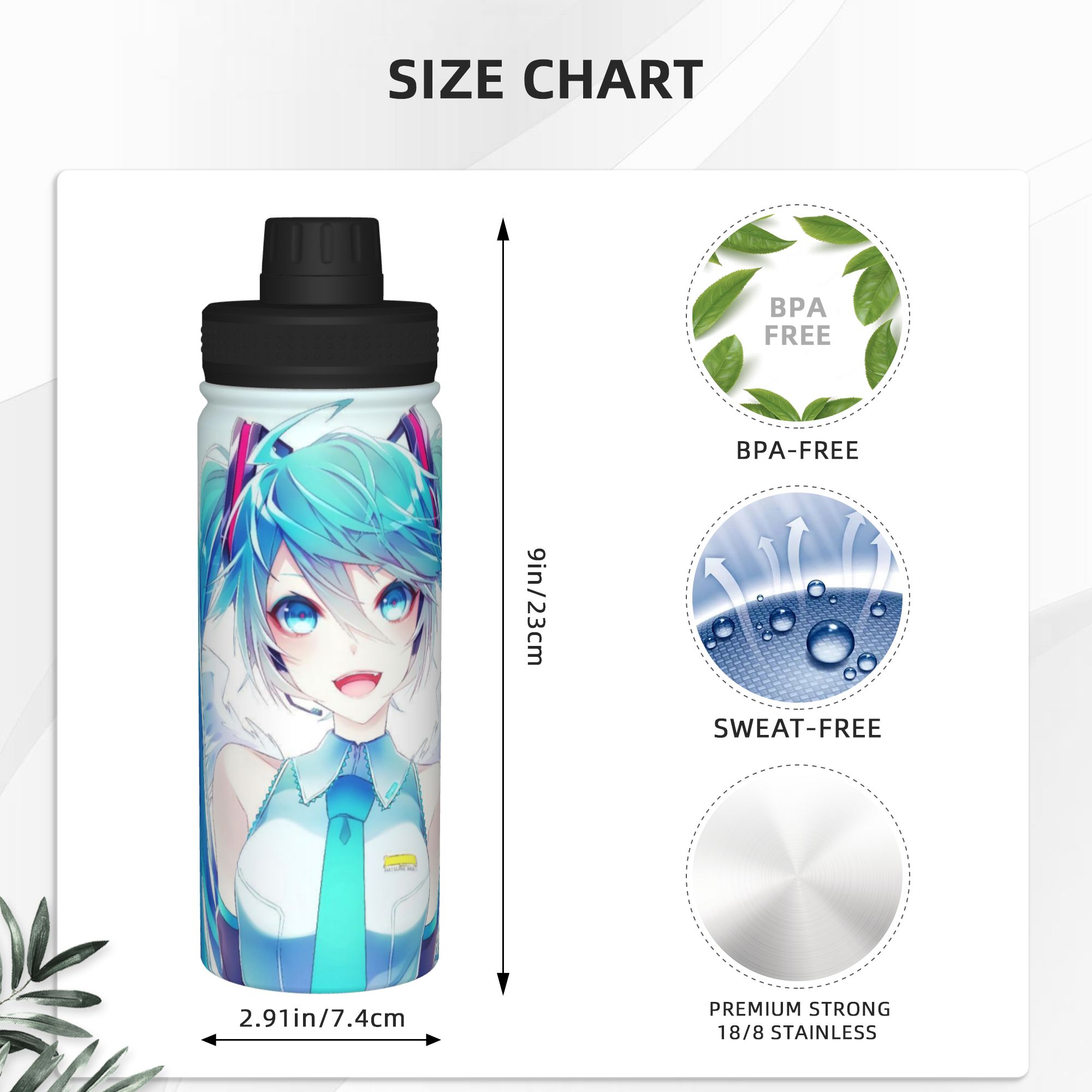 Anime Hatsune Miku 18OZ Spor T - Sports Water Bottle Insulated incelemesi ve fiyatı